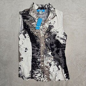 Kai Hawaiian Shirt Womens Size Small Top Islands Hawaii Top Sleeveless Vacation